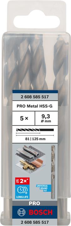 Actual product image Bosch Professional Zubehör PRO Metal HSS-G twist drill, 9.3 x 81 x 125 mm (9.3 mm)