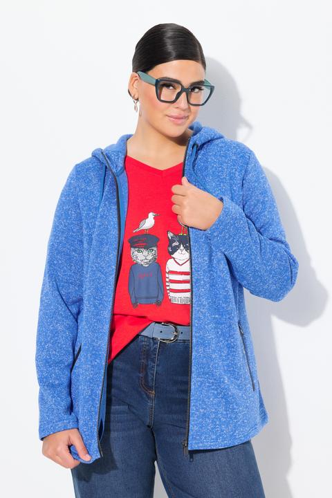 Produktbild Ulla Popken Strickfleece-Jacke, Kapuze, Reissverschlusstaschen (46, 48)