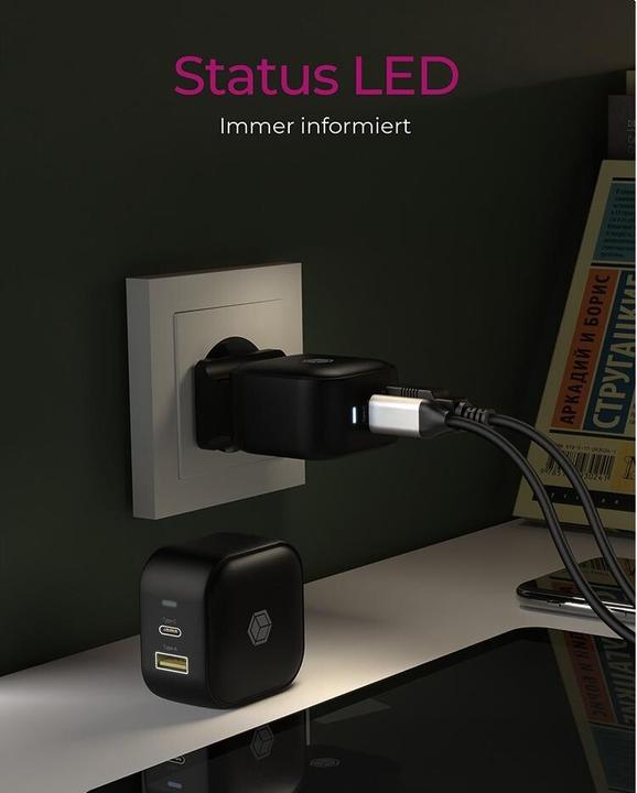 Produktbild Icy Box Adap Power Supply 2-Port, USB + USB-C (38 W, 2 Ports)