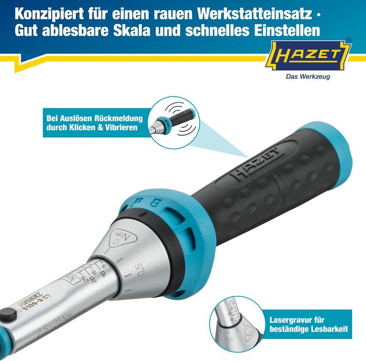 Productafbeelding HAZET Momentsleutel (1/4", 2.50 - 25 Nm)