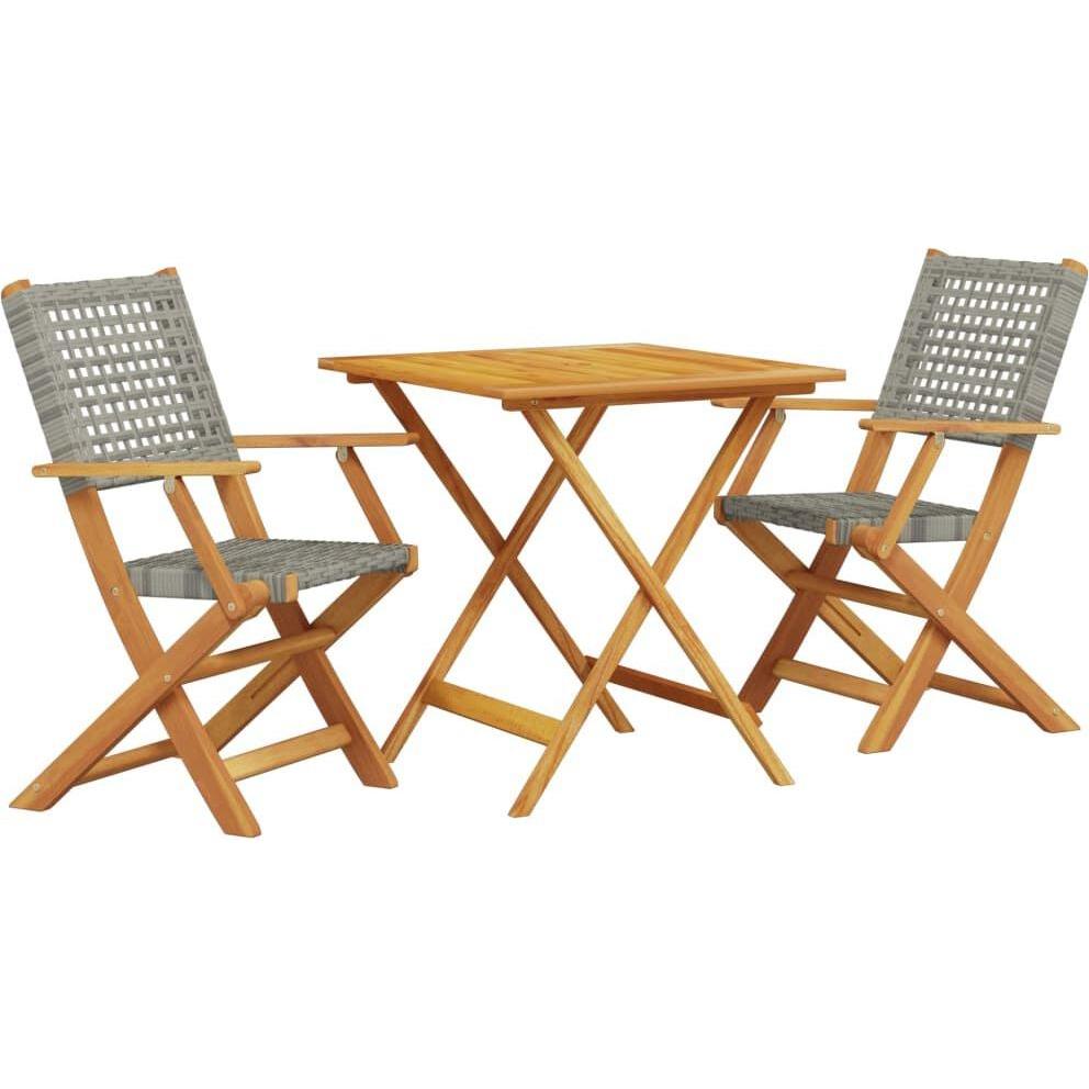 VidaXL, Gartentisch + Balkontisch, 3-tlg. Bistro-Set und (70 cm)