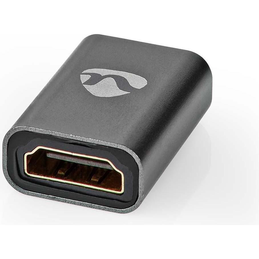 Nedis HDMI™ -Adapter HDMI™ Buchse/HDMI™ Eingang HDMI™ Ausgang/HDMI™ Buchse Vergoldet Gerade Aluminiu (0.03 m, HDMI), Vid...