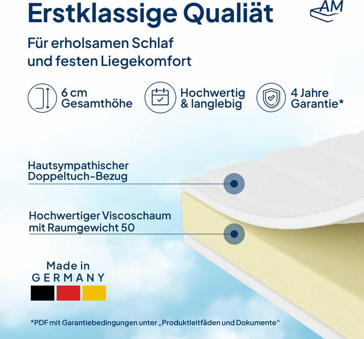 Image du produit AM Qualitätsmatratzen Basic Topper en viscoélastique (140 x 200)