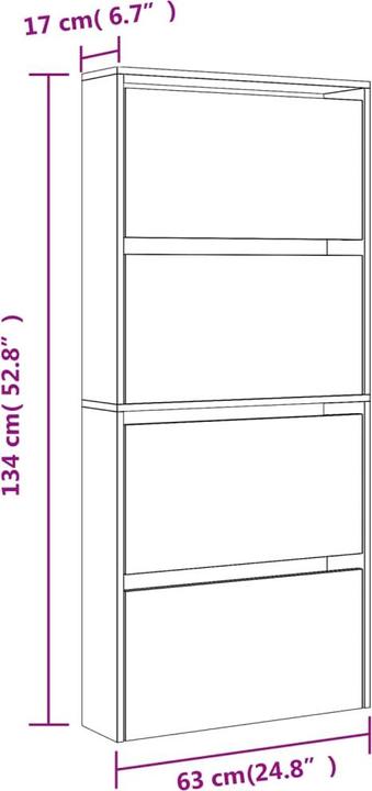 Immagine prodotto vidaXL Milani (63 x 17 x 134 cm)