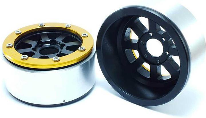 Actual product image Metsafil beadlock wheels hammer black/gold 1.9 (2 pcs.) without wheel hub