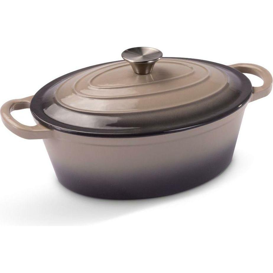Lamart Iron LT1305 – Oval Cast Iron Pot 28 x 22 cm, 3.5 L, Padella + Pentola