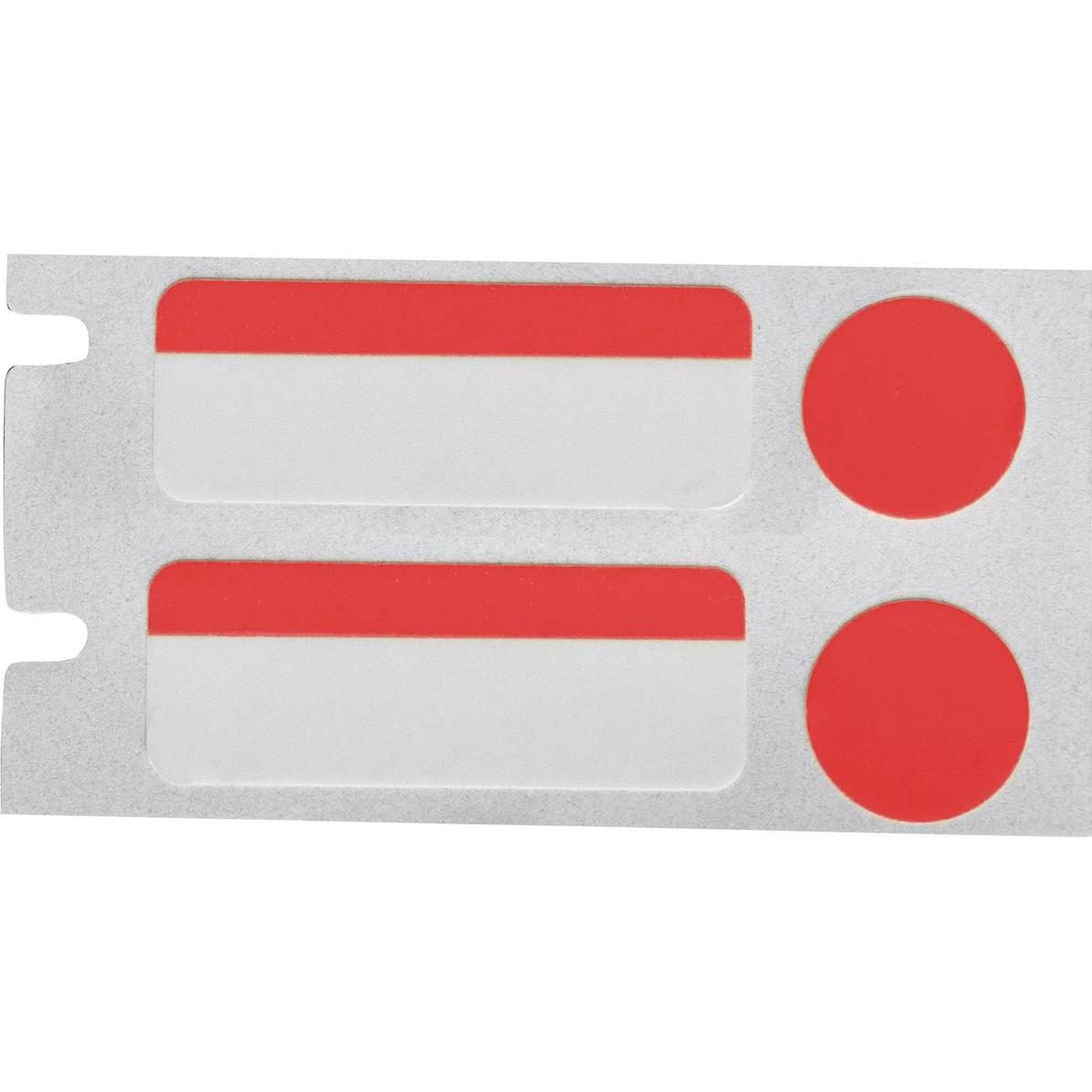 Brady, Etiketten, THT-304-494-3-RD, Polyester, Weiss/Rot, glänzend, 25.40 x 9.53 mm, mit Deckeletikett (Rot) 9.