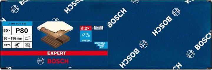 Produktbild Bosch Professional Zubehör EXPERT C470 Schleifpapier mit 8 Löchern für Schwingschleifer, 93 x 186 mm, G 80, 50-tlg. (80)