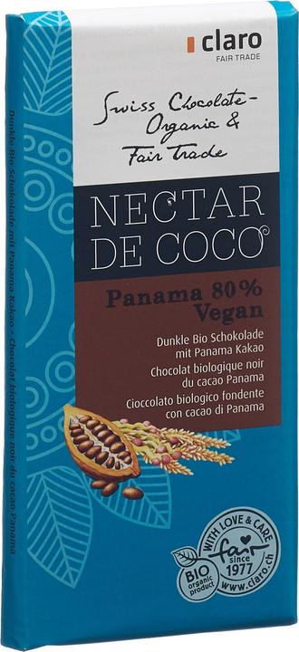 Actual product image Claro Nectar de Coco Panama 80% bar organic (100 g)