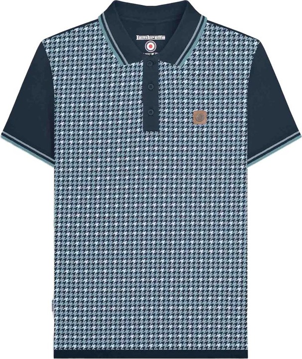 Actual product image Lambretta Mens SS24 Houndstooth Polo Shirt (4XL)
