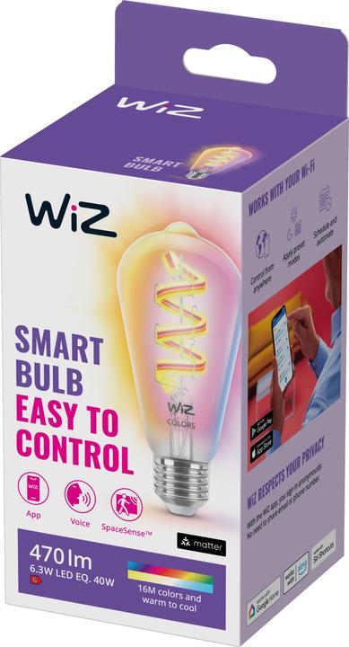 Actual product image WiZ Tunable White Color Edison (E27, 6.30 W, 470 lm, 1 x, E)