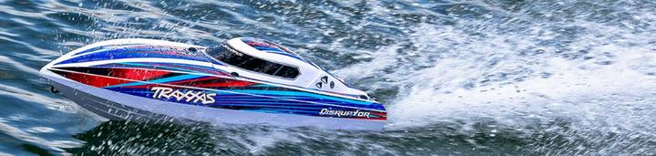 Actual product image Traxxas DISRUPTOR blue 26 inch V-hull self-righting boat without battery and charger