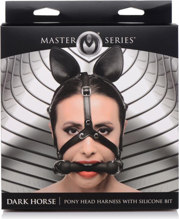 Produktbild Master Series Dark Horse Pony Head Harness with Silicone Bit