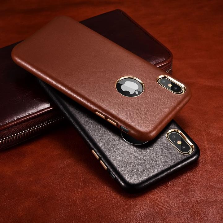 Produktbild iCarer iPhone XS Max - Luxury Echtleder Xoomz XIXS03-BU, dunkelblau (Apple iPhone XS Max)