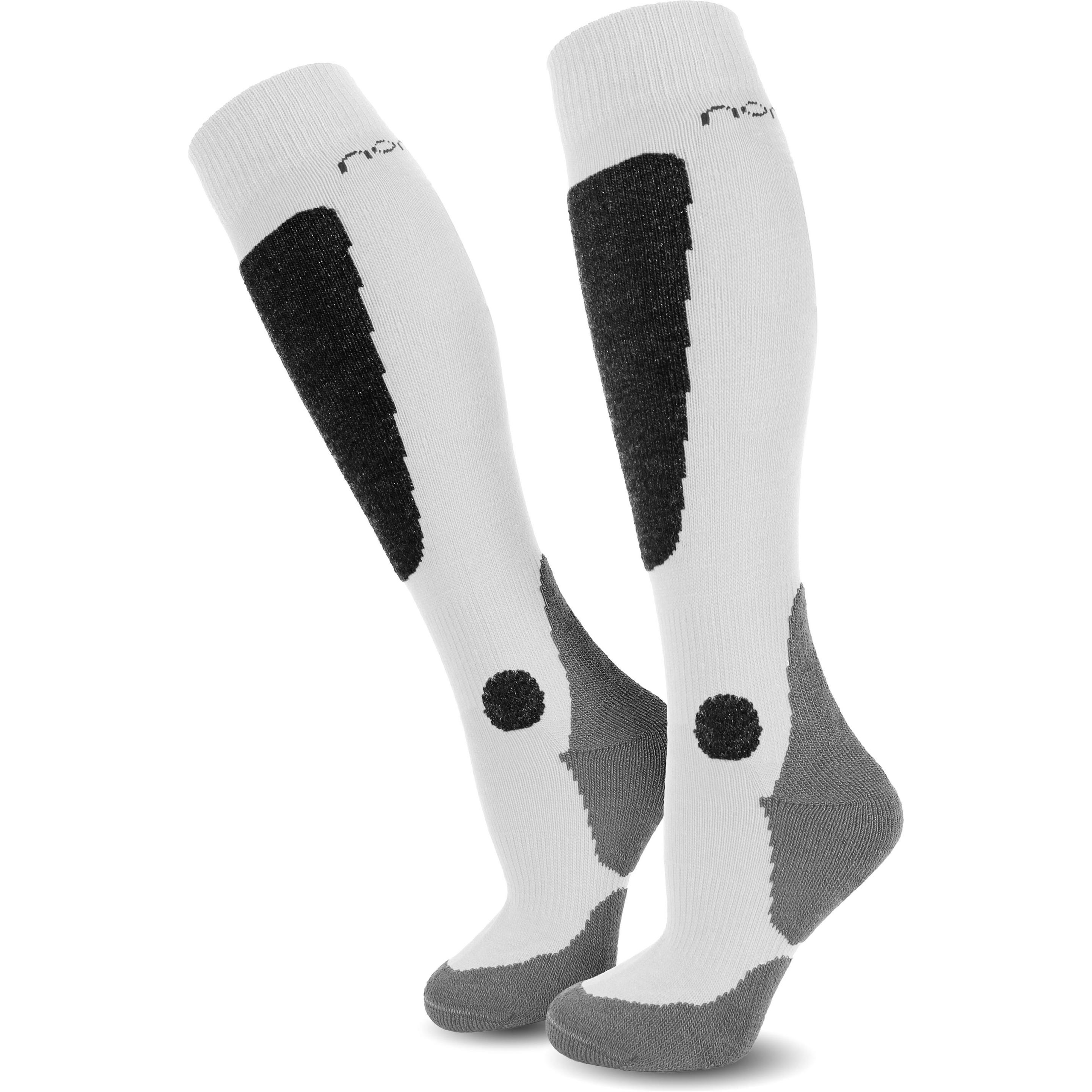 Normani, Herren, Socken, 2 Paar Ski-Kniestrümpfe New-Style, Weiss, Schwarz, Grau, (2er Pack, 39 - 42)