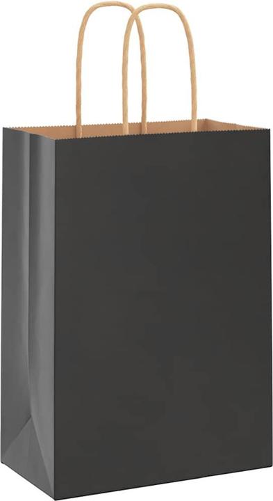Image du produit vidaXL Sacs en papier kraft 50 pcs. avec anse Noir 21x11x36 cm Sac en papier (50x)