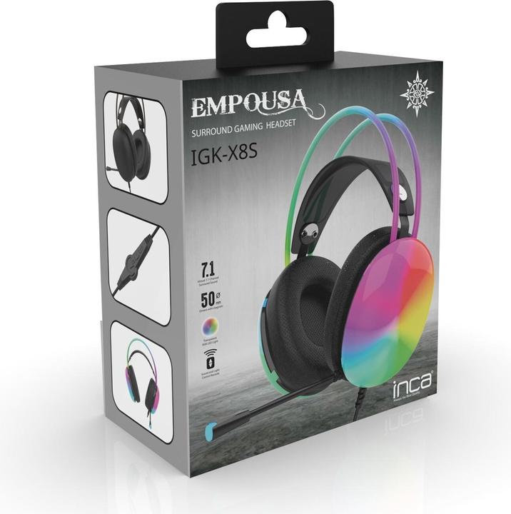 Produktbild Inca Gaming Headset IGK-X8S 7.1, USB, RGB-LED, schwarz (Kabelgebunden)