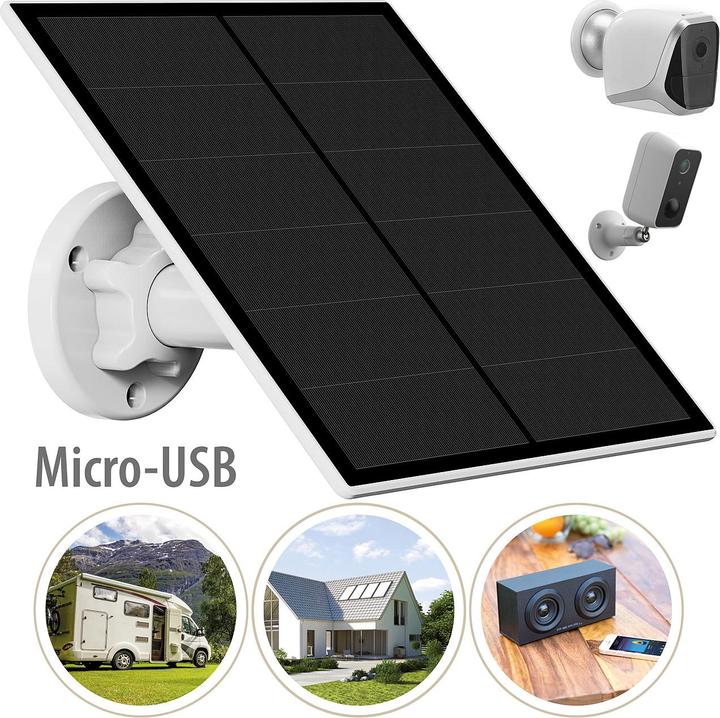Produktbild Revolt Universal-Solarpanel für Akku-IP-Kameras (5 W, 0.29 kg)
