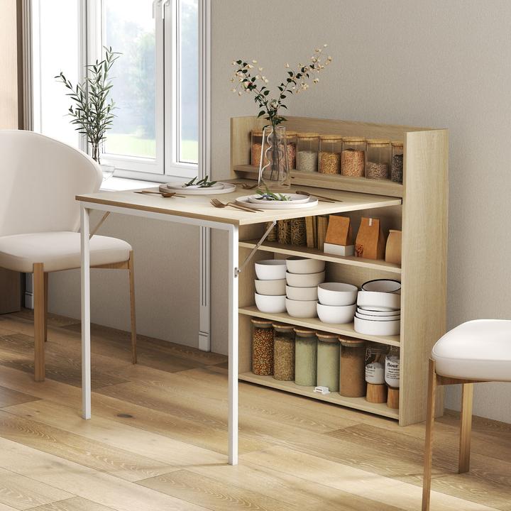 Produktbild Homcom Esstisch MDF, Stahl Eiche