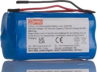 Rs Pro Pack de batteries Li-Ion, 4 éléments 7.2V / 7Ah, connexion filaire (7.20 V, 7000 mAh)