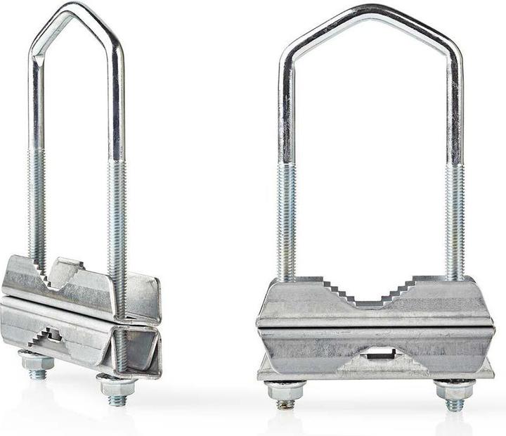 Actual product image Nedis Satellite Mast Clamp | Diameter: 40 - 60 mm | Steel | Silver (Mirrors + antennas Mounting)