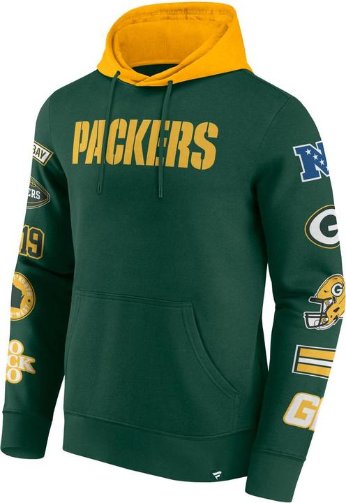 Immagine prodotto Fanatics Felpa con cappuccio con stampa sulle maniche dei Green Bay Packers NFL - 3XL (3XL)