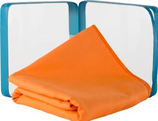 Actual product image Banale Soft microfibre cloth with container for sports and travel (13 x 4.5 x 13 cm)