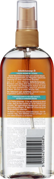 Produktbild Garnier Ambre Solaire Natural Bronzer 2-in-1 (Selbstbräunungsöl, 150 ml)