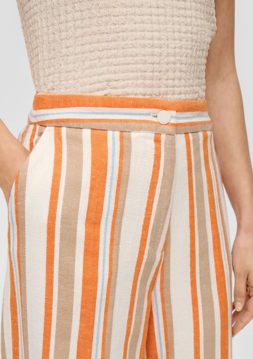 Produktbild S.Oliver Hose Gestreifte Stoffhose mit Bundfalten (38)