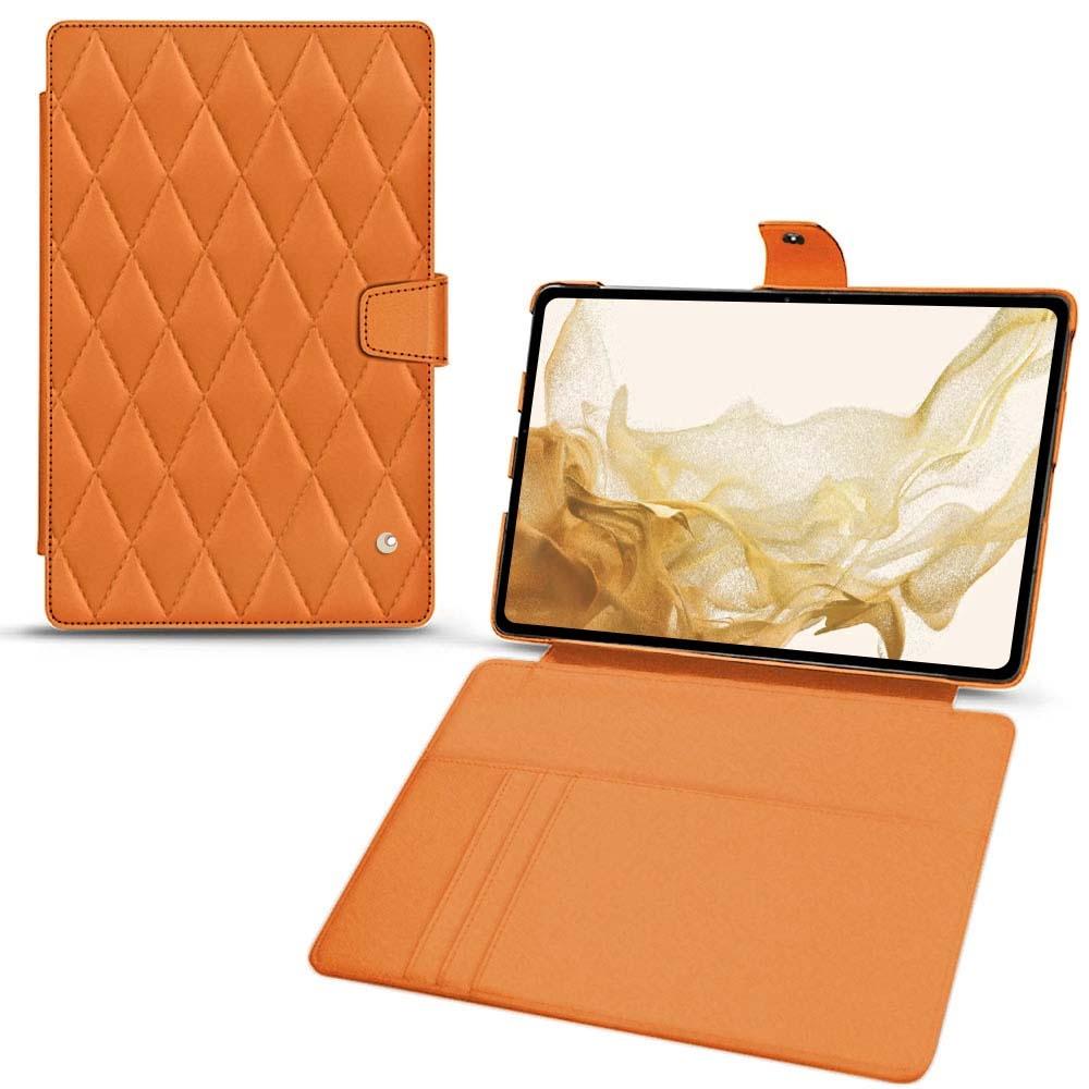 Noreve Lederschutzhülle Wallet (Galaxy Tab S8), Tablet Hülle, Orange