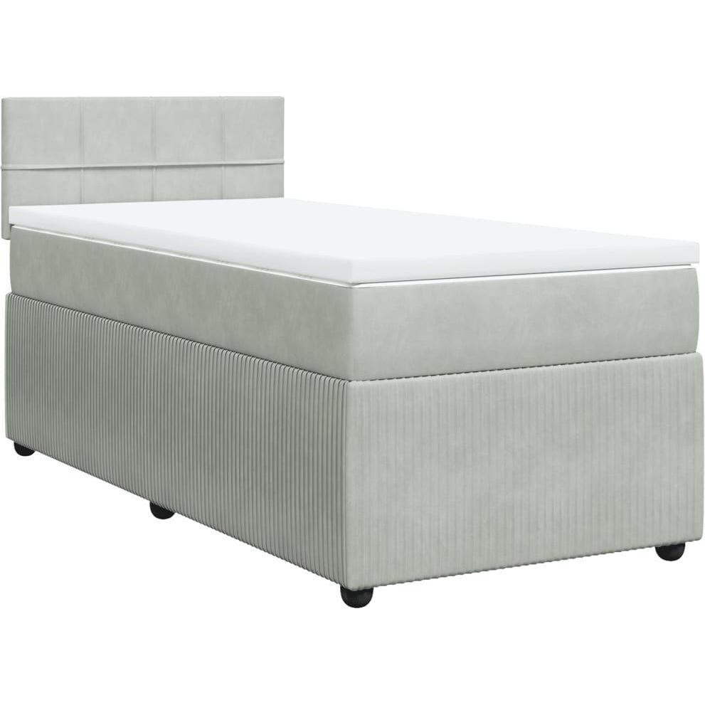 VidaXL, Bett, Bo x springbett mit Matratze 90 x 190 cm Samt (90 x 190 cm)