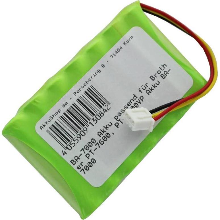 Brother Akku PT-7600, PT-7600VP, BA-7000 (1 Stk., Gerätespezifisch, 800 mAh, Akku), Akku Ladegerät