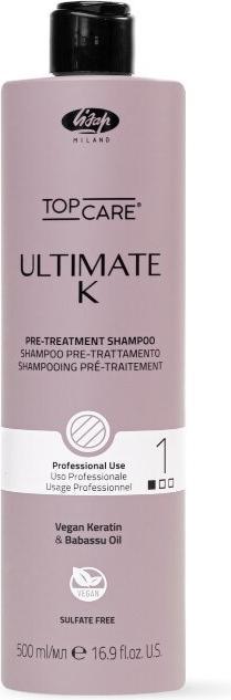 Actual product image Lisap Ultimate K Pre-Treatment Shampoo Step 1 500 ml (500 ml, Liquid shampoo)