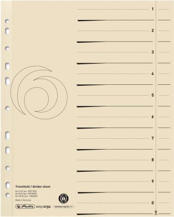 Actual product image Herlitz Separator sheet A4 ch 50pcs print bw hole reinforced