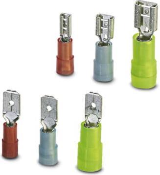 Produktbild Phoenix Contact Flachsteckhülse Steckbreite: 2.8 mm Steckdicke: 0.5 mm 180 ° Teilisoliert Rot 3240048 100 St.