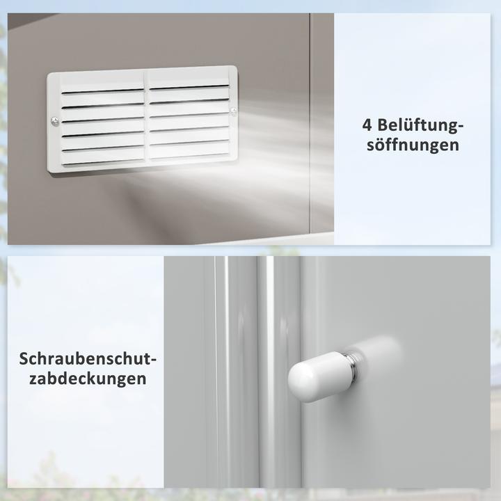 Image du produit Outsunny Gerätehaus Stahl Hellgrau