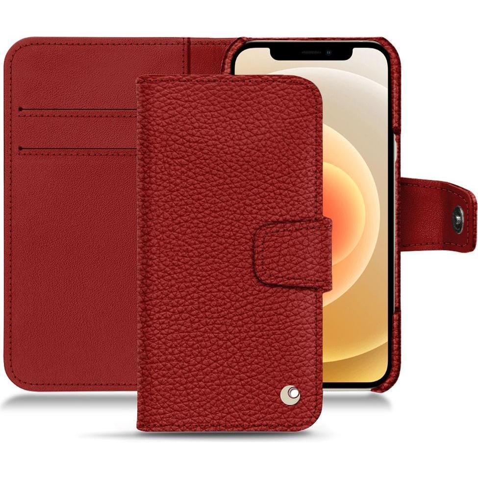 Noreve Lederschutzhülle Wallet (Apple iPhone 12), Smartphone Hülle, Rot