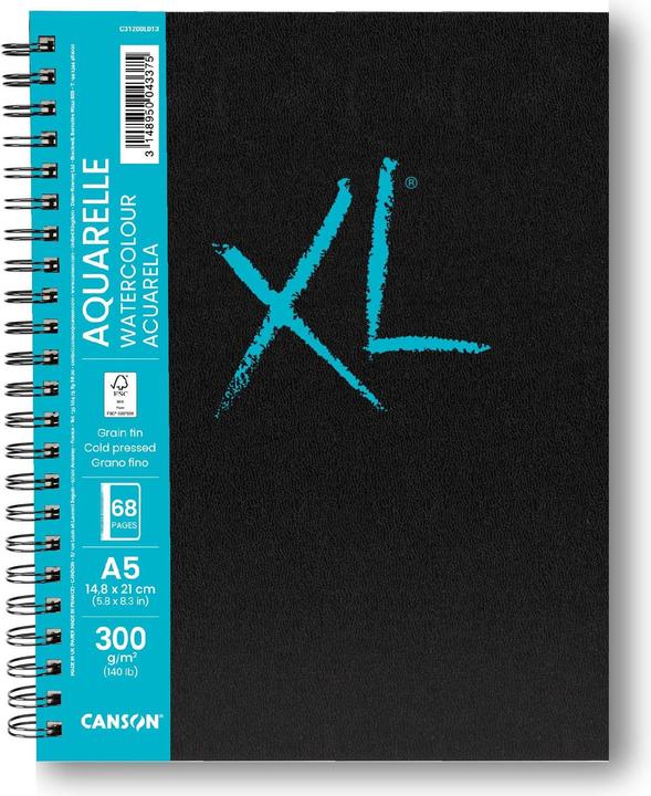 Image du produit Canson Livre Aquarelle (A5, Blanc, Couverture souple)
