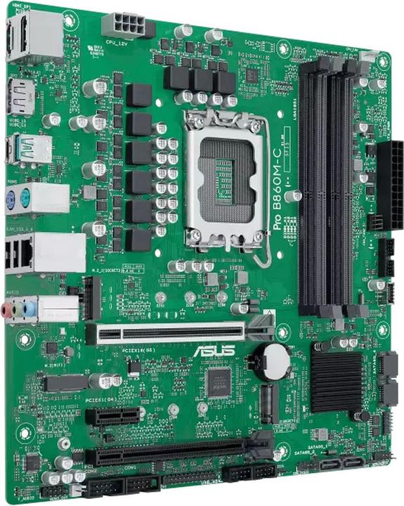 Productafbeelding ASUS PRO B860M-C-CSM Intel LGA 1851 mATX motherboard DDR5 PCIe 5.0 2xM.2 1xHDMI 2xDisplayPort (LGA 1851, Socket S1, Intel B860, mATX)