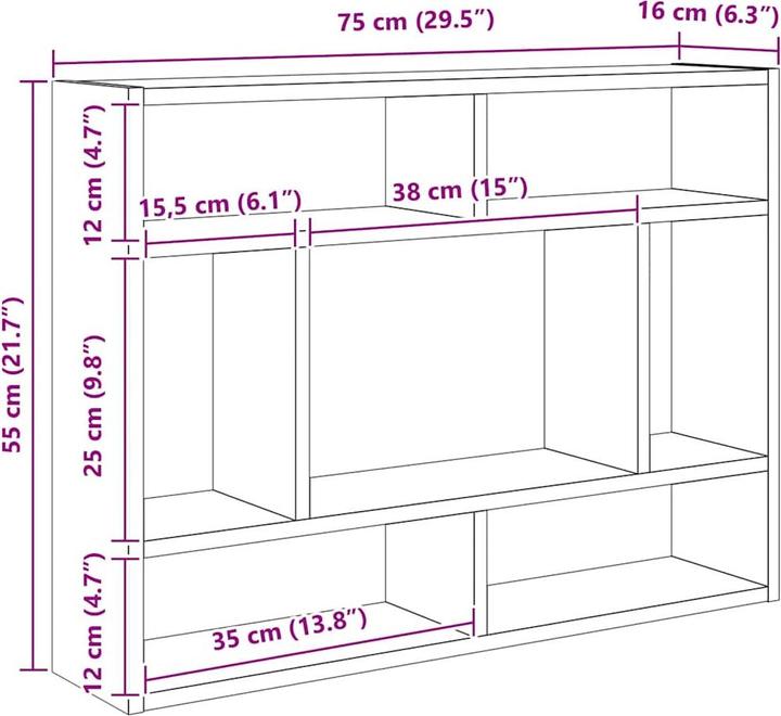 Immagine prodotto vidaXL Wandregal (75 x 16 x 55 cm)