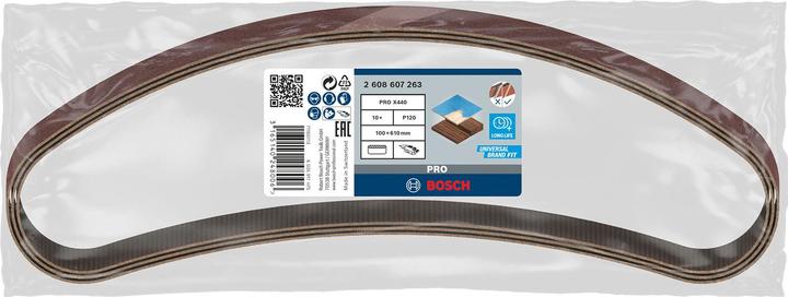 Image du produit Bosch Professional Zubehör PRO X440 Bande abrasive, 100 x 610 mm, G120 (120)