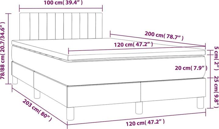 Immagine prodotto vidaXL Boxspringbett (120 x 200 cm)