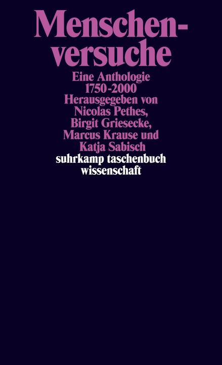 Produktbild Menschenversuche (Deutsch, Birgit Griesecke, Katja Sabisch, Marcus Krause, Nicolas Pethes, 2008)