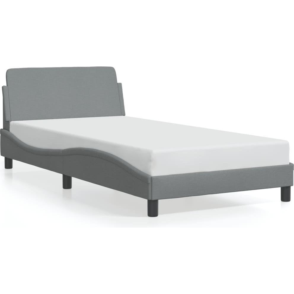 VidaXL, Bett, Bettgestell mit Kopfteil Stoff (100 x 200 cm)