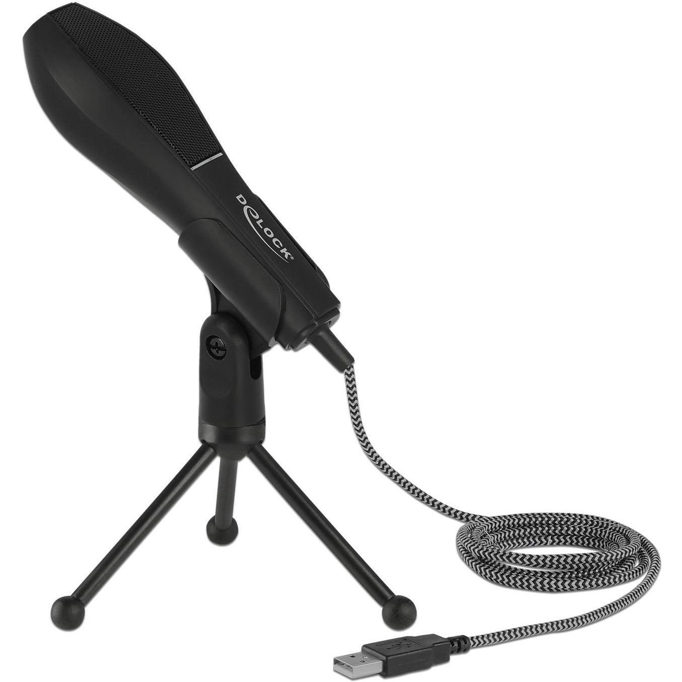 Delock Nero Microfono Usb Con Supporto Da Tavolo, Microfono