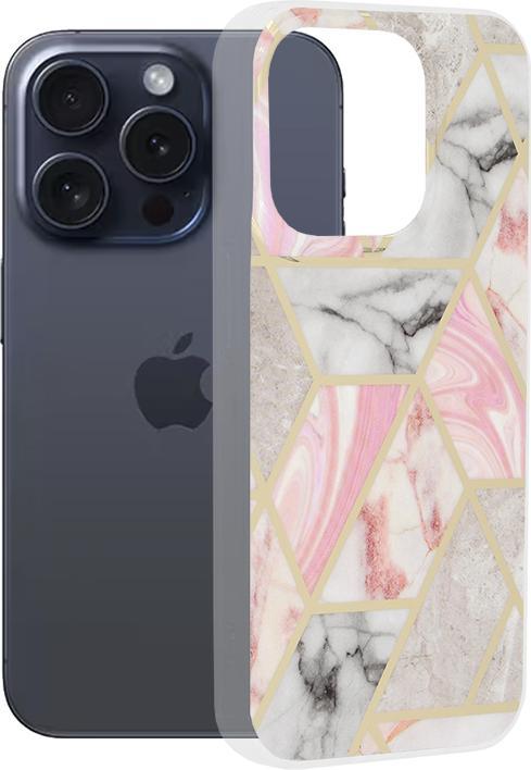 Actual product image Techsuit - Marble Series - iPhone 15 Pro - Pink Hex (Apple iPhone 15 Pro)