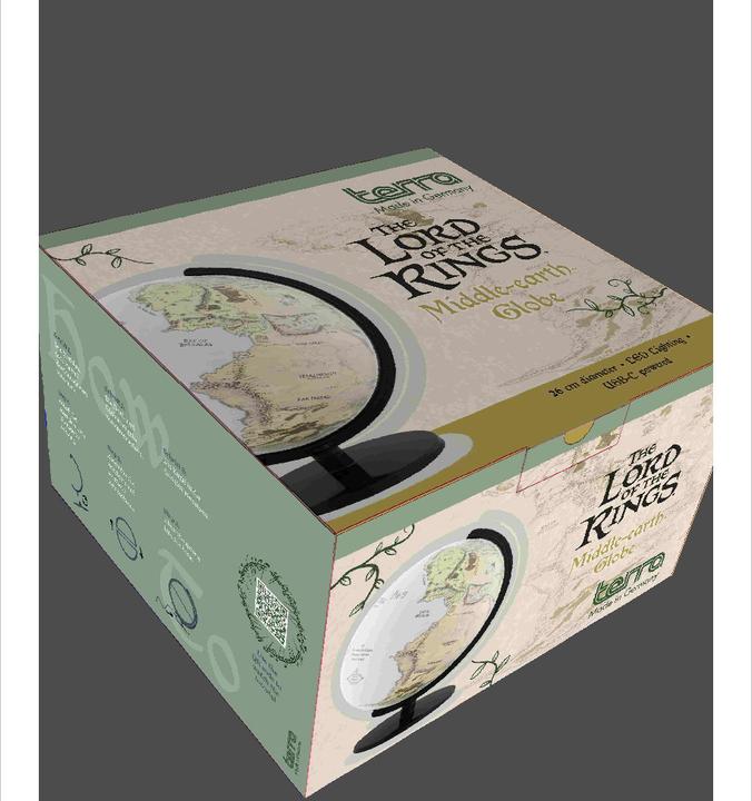 Actual product image Columbus "Lord of the Rings" Middle Earth Terra Globe Ø 26 cm with LED lighting + USB cable (26 cm)