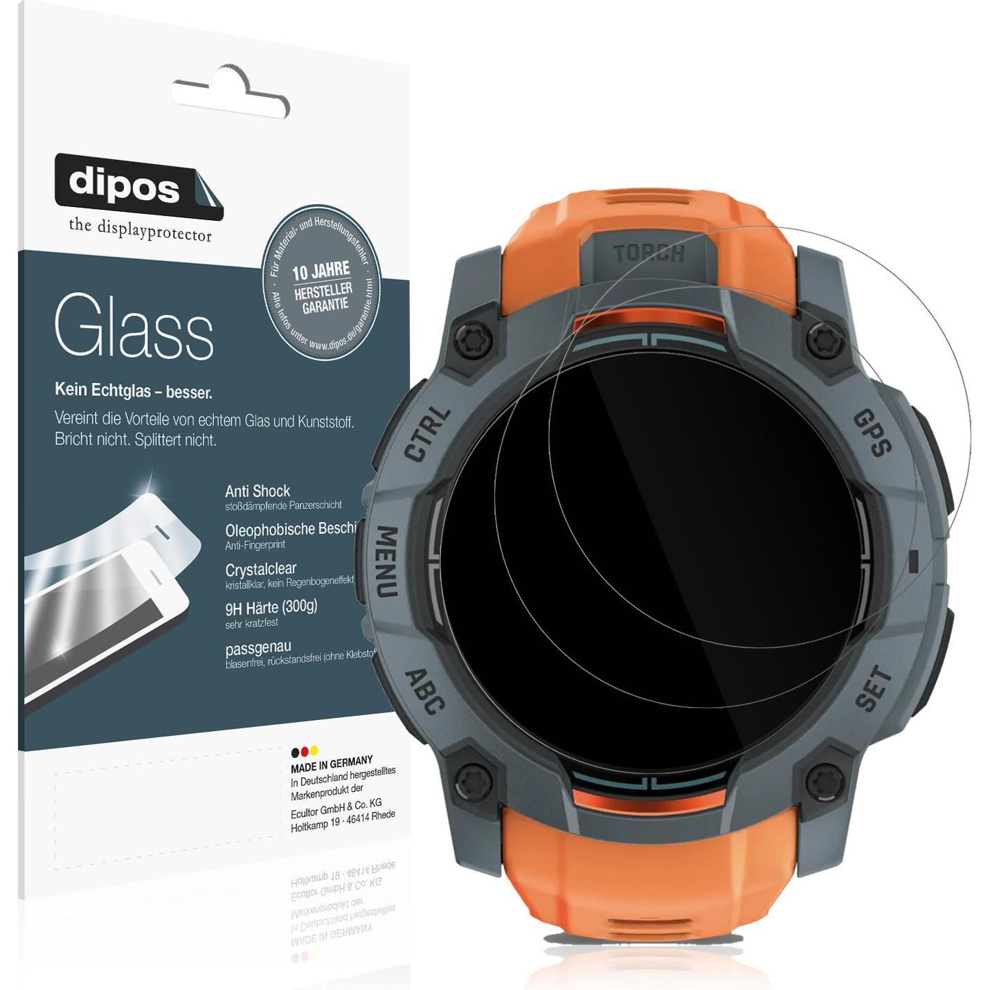 Dipos Anti-Shock Displayschutz 9H, Smartwatch Schutzfolie, Transparent