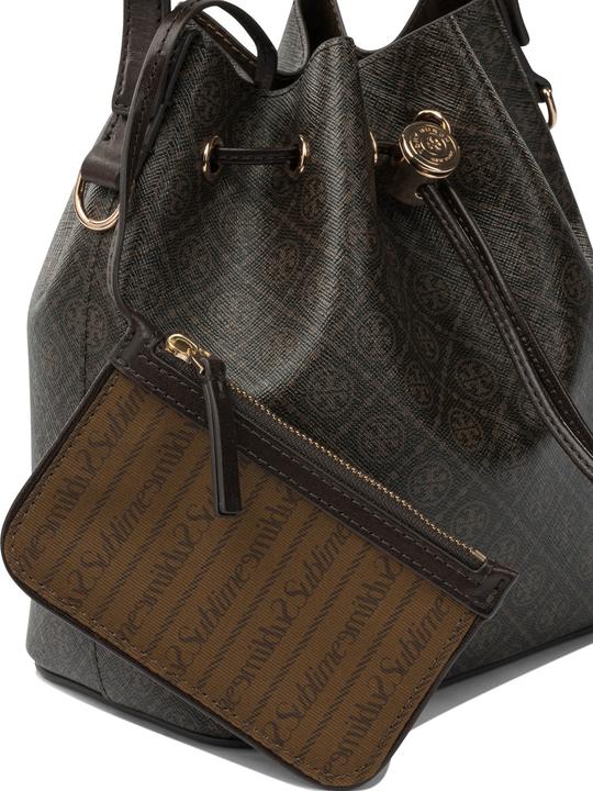 Actual product image Tory Burch monogram printed cotton bucket bag