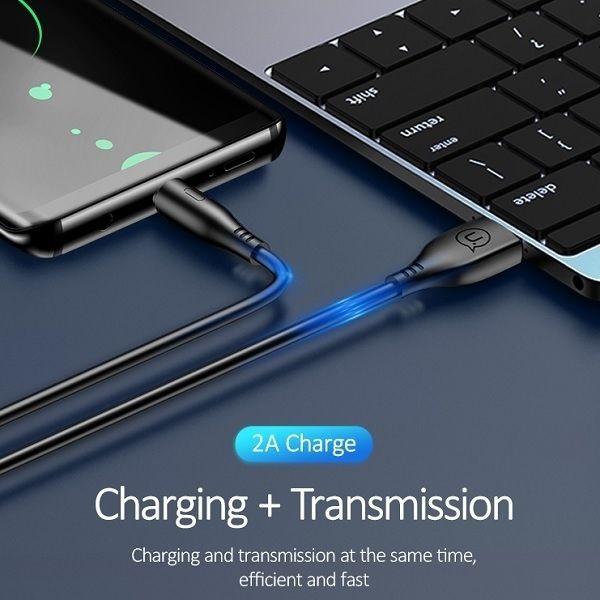Image du produit Usams Câble U18 USB-C 2A Fast Charge 1m czarny/black SJ267USB01 (US-SJ267) (1 m, USB 3.0)